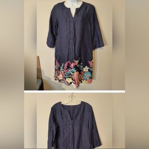 Absolutely stunning linen style floral sheath dress